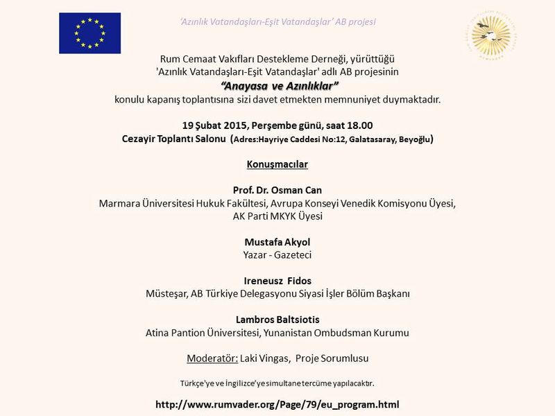 Anayasa ve azınlıklar: AB projesi kapanış etkinliği