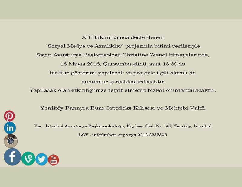 'Sosyal Medya ve Azınlıklar' projesinin film gösterimi