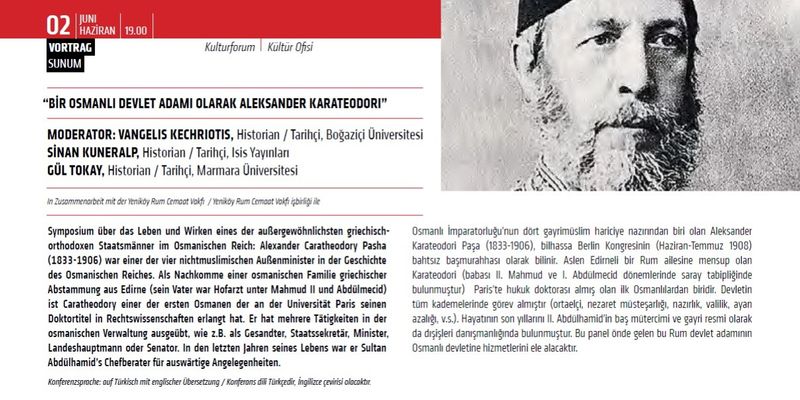 Aleksander Karateodori Paşa’nın Osmanlı devletine hizmetleri hakkinda panel