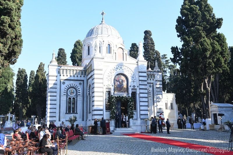 Θυρανοίξια του ανακαινισθέντος ιστορικού Ιερού Ναού της Μεταμορφώσεως του Σωτήρος του Ελληνορθοδόξου Κοιμητηρίου του Σισλή