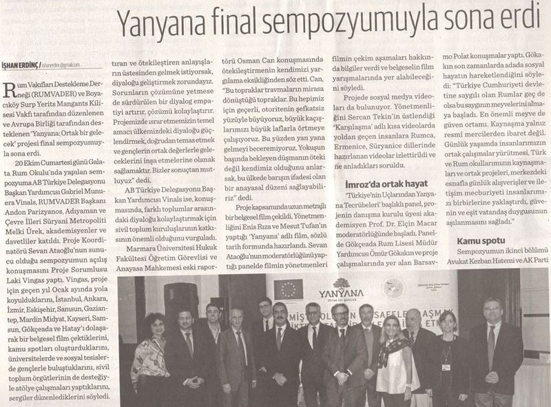 Yanyana Final Sempozyumu Agos'da